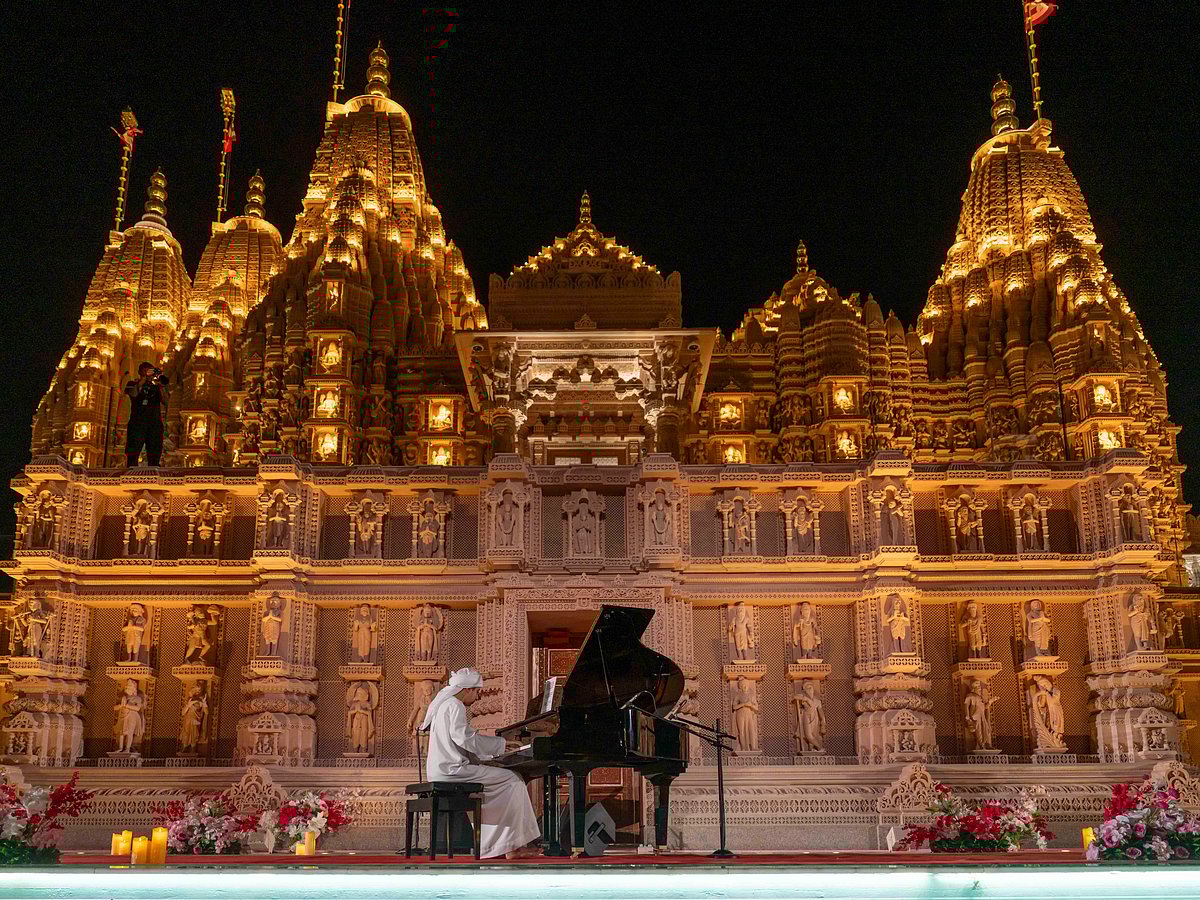 Emirati pianist Ahmed Al Hashemi mesmerises the audience at BAPS Mandir, Abu Dhabi.