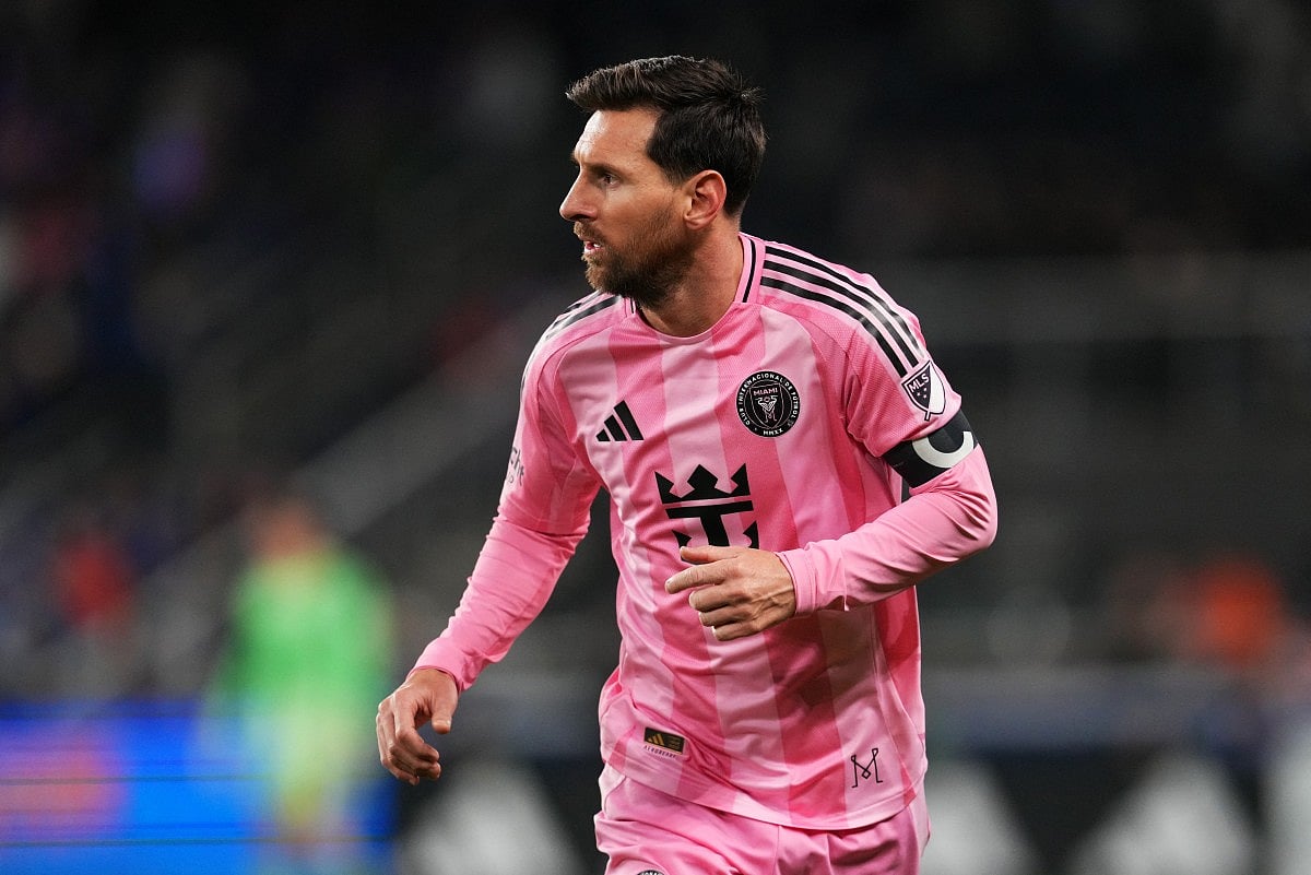 Lionel Messi #10 of Inter Miami CF reacts during the Conference Semifinal match between FC Cincinnati and Inter Miami FC as part of the 2025 MLS Cup Playoffs at TQL Stadium on November 23, 2025 in Cincinnati, Ohio.