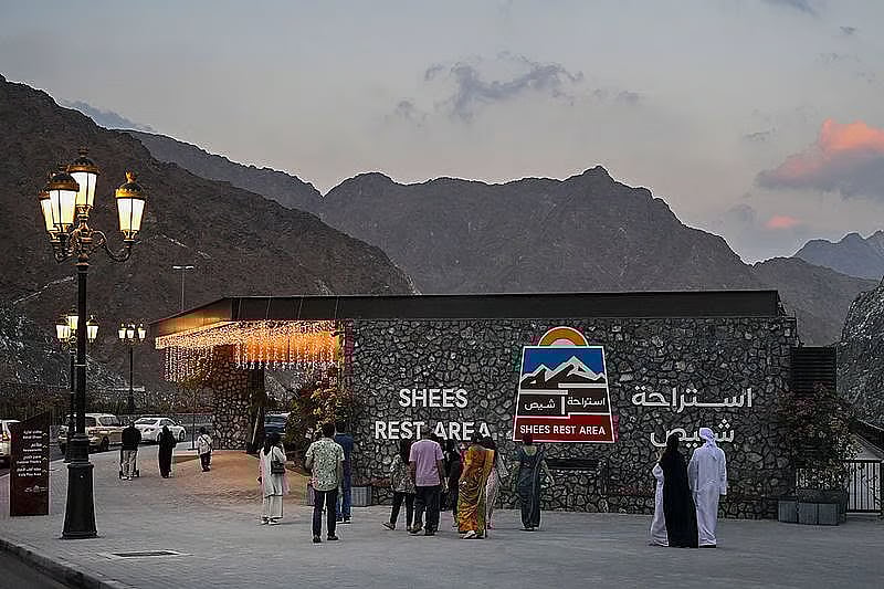 People at Shees rest area on Khorfakkan road in Sharjah.