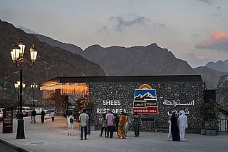 People at Shees rest area on Khorfakkan road in Sharjah.