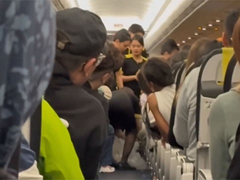 The incident occurred aboard flight TR939 and was swiftly managed by the flight’s cabin crew.