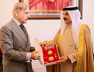 King Hamad conferred upon Pakistan's Prime Minister Shehbaz Sharif the Order of Bahrain (First Class), the highest award the Kingdom bestows on visiting heads of government.