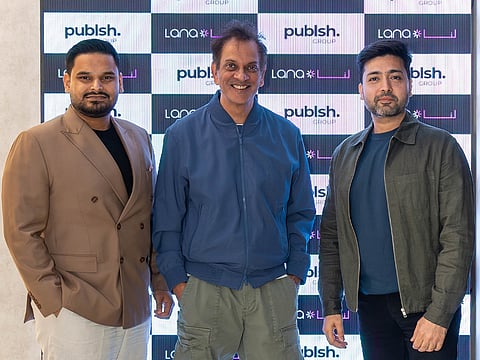 From left, Kushal Desai, Managing Director, Publsh; Anil Bhoyrul, Managing Director, Lana; and Sagar Chotrani, CEO, Publsh.