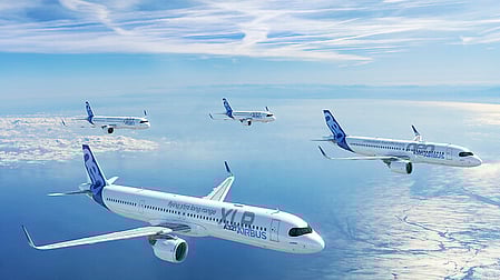 The Airbus A320 family of aircraft, including the A321LR and the A320neo.