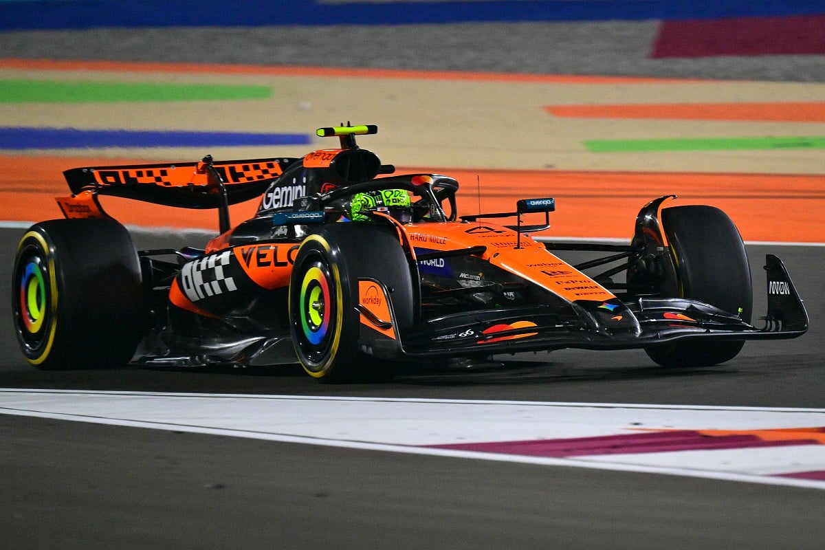 McLaren's British driver Lando Norris drives during the Formula One Qatar Grand Prix at the Lusail International Circuit in Lusail on November 30, 2025.