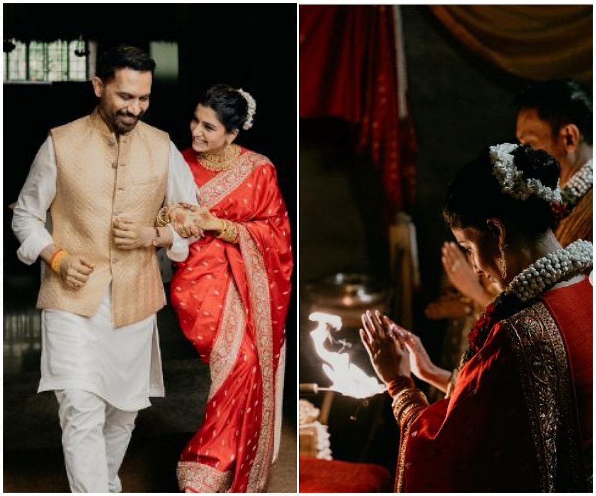 Samantha Ruth Prabhu stuns in a deep red bridal ensemble as the first wedding pictures go viral