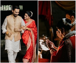 Samantha Ruth Prabhu stuns in a deep red bridal ensemble as the first wedding pictures go viral