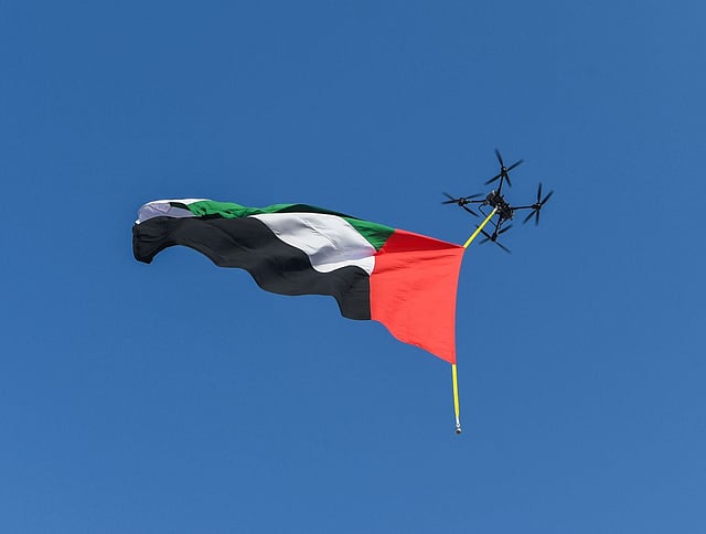 The General Command of Ras Al Khaimah Police, under the supervision of the Ministry of Interior, organized the Union Day march on Al Qawasim Corniche in Ras Al Khaimah on the occasion of the country’s celebrations of the 54th Eid Al Etihad.