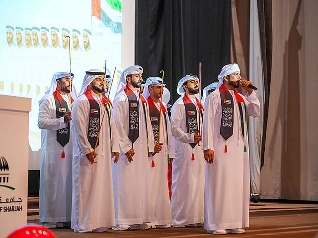 Patriotic spirit filled the University of Sharjah as students and faculty marked the UAE’s 54th Eid Al Etihad with cultural shows and festive celebrations.