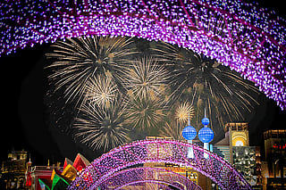 Global Village lights up the sky with a breathtaking fireworks display.