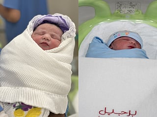 Baby Makkah and Umar, born to expat parents as the UAE celebrated its Eid Al Etihad.