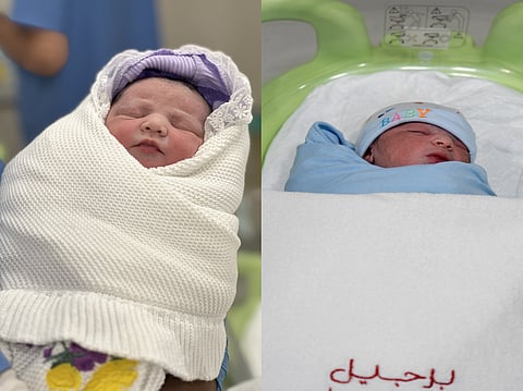 Baby Makkah and Umar, born to expat parents as the UAE celebrated its Eid Al Etihad.