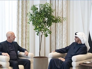 UAE President His Highness Sheikh Mohamed bin Zayed Al Nahyan with Jeff Bezos