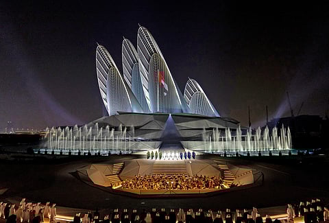The UAE Armed Forces take part in the 54th Eid Al Etihad celebrations at the Zayed National Museum. Designed as soaring falcon wings, the museum stands as a striking symbol of the UAE’s ambition, cultural identity, and deep connection to the natural world.