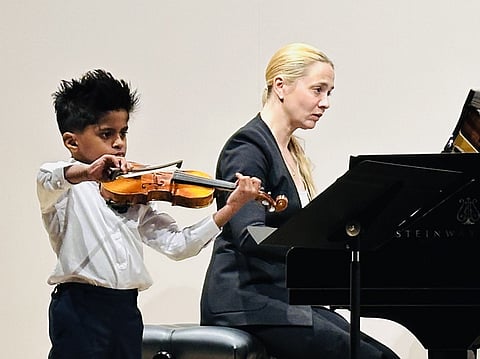 Dubai’s violin prodigy Kabir Khan, 5, shines at Young Musician of UAE 2025