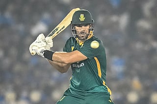 South Africa's Aiden Markram plays a shot during the second one-day international (ODI) cricket match against India at the Shaheed Veer Narayan Singh International Cricket Stadium in Raipur on December 3, 2025.