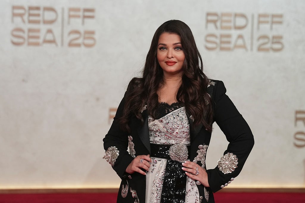 Aishwarya Rai Bachchan arrives for the opening of the Red Sea International Film Festival in Jeddah, Saudi Arabia, Thursday, Dec. 4, 2025. (AP Photo/Amr Nabil)