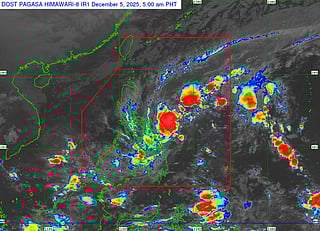 As of 5am on Friday (December 5), Tropical Depression Wilma, the 23rd to hit the country in 2025, is seen in the eastern Visayas.