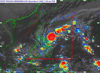 As of 7.40am on Friday (December 5, 2025), Tropical Depression Wilma, the 23rd to hit the country in 2025, is seen in the eastern Visayas.