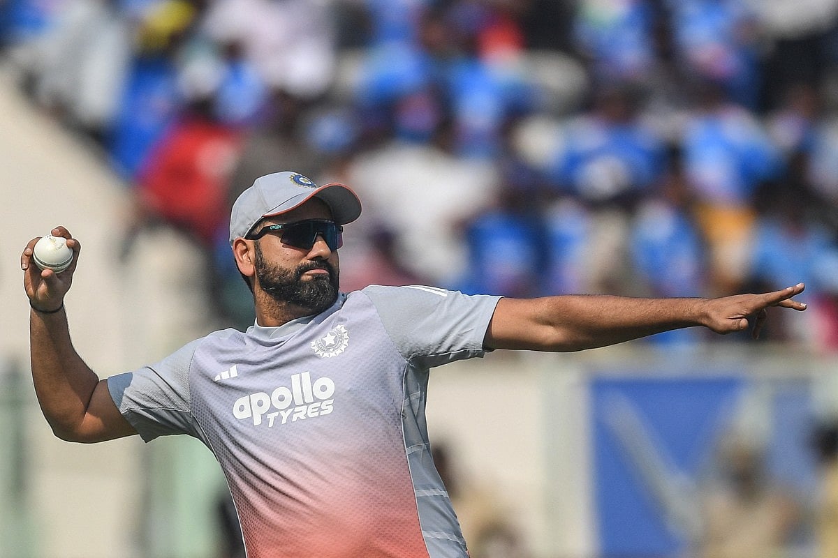 India's Rohit Sharma during a training session.