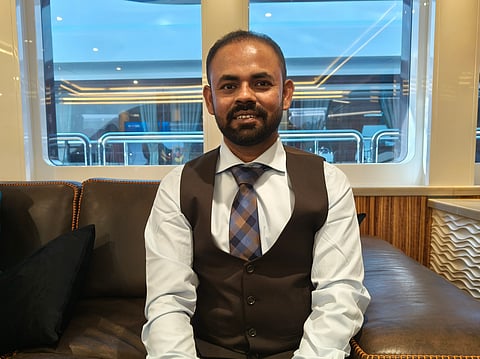 Bangladeshi expat Jahangir Alom on a Big Ticket yacht at the Formula One Abu Dhabi Grand Prix.