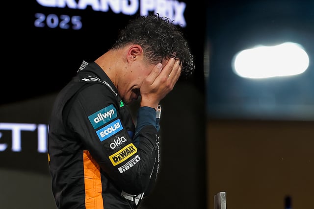 McLaren's Lando Norris can't hide his tears after taking his first-ever F1 title.