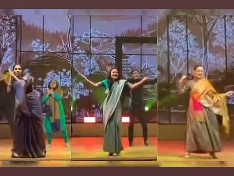 Kangana Ranaut, Mahua Moitra and Supriya Sule, from rival political parties, dance together at a wedding, generating chatter within their parties and outrage among the public.