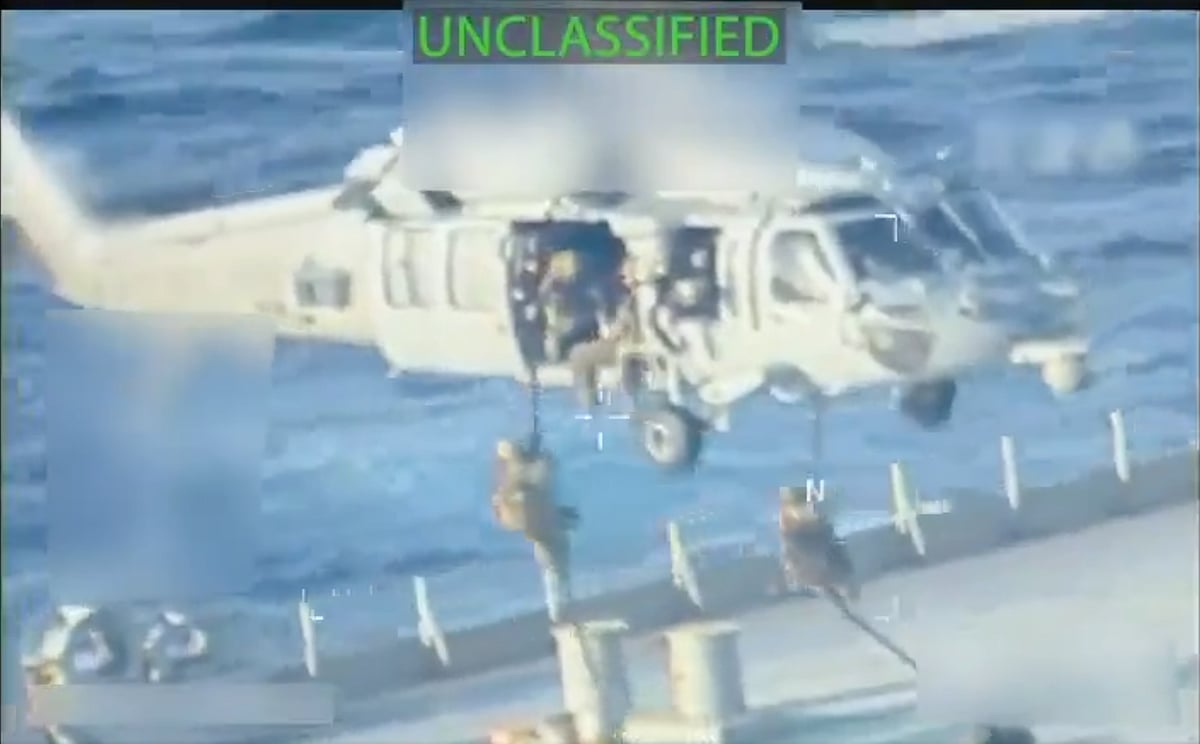 Video released by Attorney General Pam Bondi depicts US forces rappelling from a helicopter onto a seized oil tanker, underscoring the Trump administration's intensified campaign against Venezuelan President Nicolás Maduro, indicted on US narcoterrorism charges.