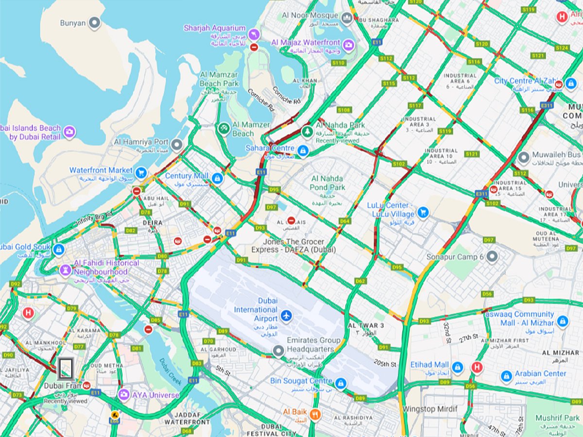 Ongoing road works and multiple accidents across the network added to the morning slowdown, further impacting commuters heading into Dubai.