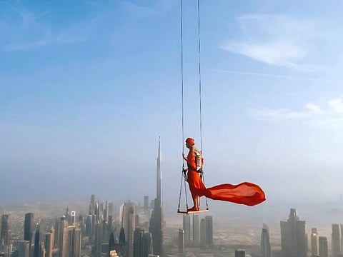 Meet the woman behind Dubai's death-defying sky-high swing stunt