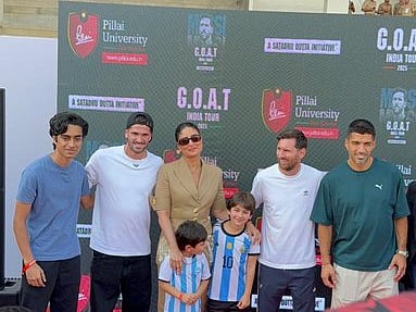 Watch: Kareena Kapoor meets Lionel Messi with sons in Mumbai