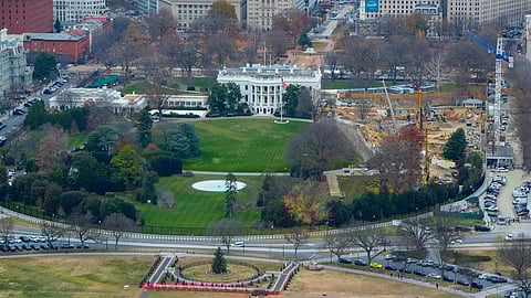 Work continues on the construction of the ballroom at the White House, Tuesday, Dec., 9, 2025, in Washington, where the East Wing once stood.  