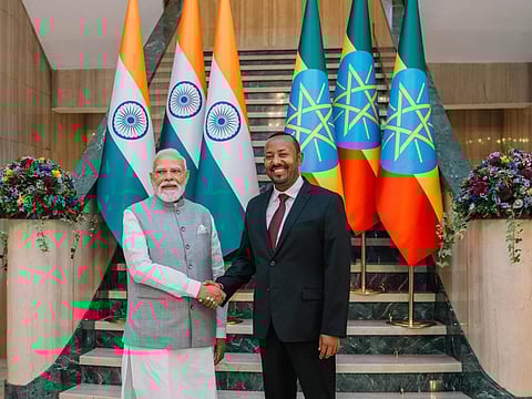 Convoy of Prime Minister Narendra Modi and Abiy Ahmed Ali, Prime Minister of Ethiopia 