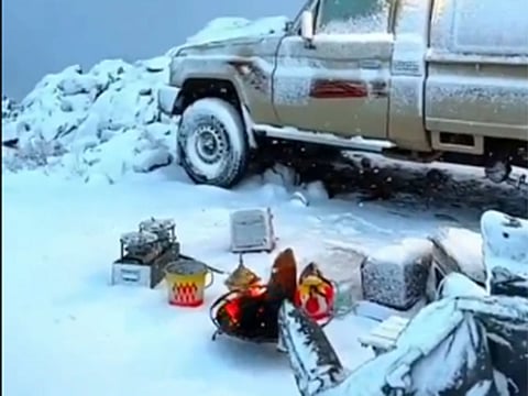 A leading Saudi astronomer said such snowfall events are not unusual during the winter months.

