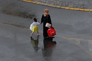 Rain in Sharjah on Thursday.