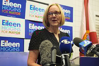 Miami mayor-elect Eileen Higgins speaks at her campaign headquarters Wednesday, Dec. 10, 2025, in Miami. (AP Photo/Marta Lavandier)