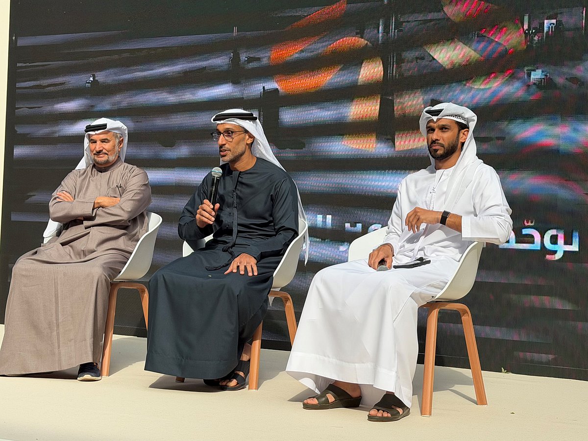 (From left) Saeed Hareb, Khalfan Belhoul and Essa Sharif Al Marzouqi during the press conference to announce details of the Dubai World Sports Summit.