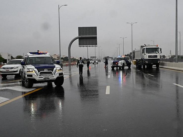 Heavy rain has led Abu Dhabi Police to step up traffic patrols, monitor waterlogged streets, and ensure safe travel