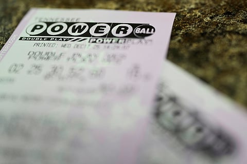 Powerball lottery tickets seen Wednesday, Dec. 17, 2025.