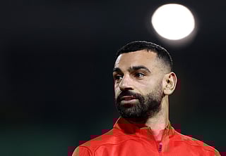 Egypt's forward #10 Mohamed Salah attends a training session in Taghzout, Morocco, on December 21, 2025, on the eve of the 2025 Africa Cup of Nations (CAN) football match between Egypt and Zimbabwe.