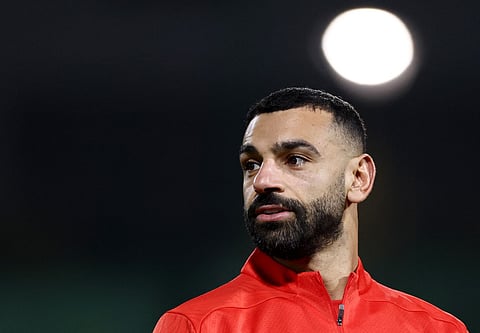 Egypt's forward #10 Mohamed Salah attends a training session in Taghzout, Morocco, on December 21, 2025, on the eve of the 2025 Africa Cup of Nations (CAN) football match between Egypt and Zimbabwe.