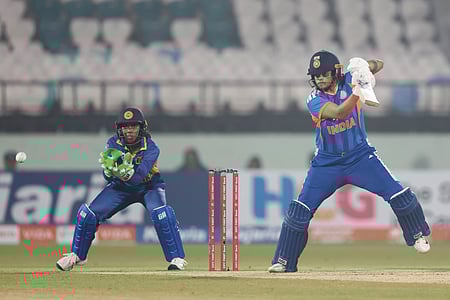 India opener Shafali Verma in action against Sri Lanka in Visakhapatnam.