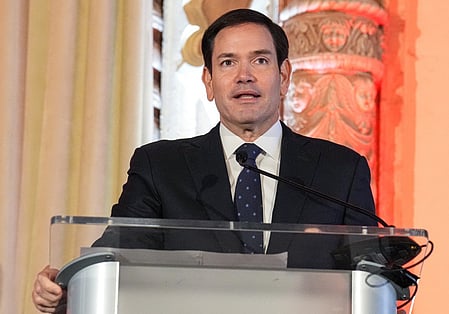 US Secretary of State Marco Rubio  casts the US Navy as backbone of global peace.