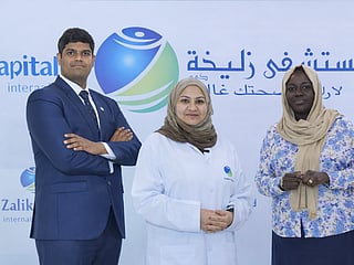 Dr Subi Krishnan, Dr Samah Saad Mohamed Elfadil and the patient, Amina