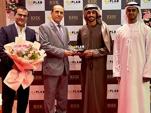 Eng. Khaled Karimeh, Consultant Ahmed Al Dawla, Eng. Mohammed Al Khamisi, and Mohammed Al Otaiba during the project launching ceremony in Dubai