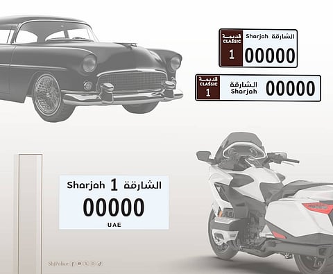Sharjah Police launch new number plates for classic cars and bikes