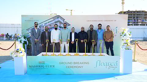 Kamran Muhammad, Chairman of Mashriq Elite Developments (third from left) at the ground breaking ceremony