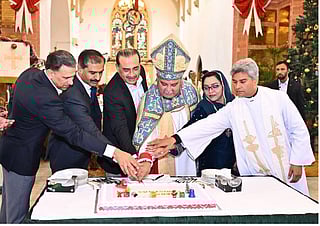 Chief of Defence Forces and Army Chief Field Marshal Asim Munir at the Christmas celebrations at Christ Church in Rawalpindi.