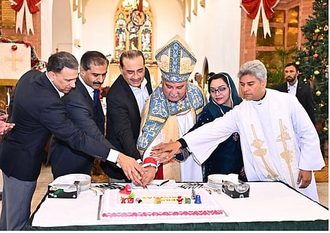 Chief of Defence Forces and Army Chief Field Marshal Asim Munir at the Christmas celebrations at Christ Church in Rawalpindi.