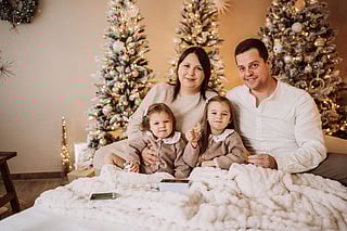 Sabrina and Max from Western Germany with their daughters Lotte and Fine.